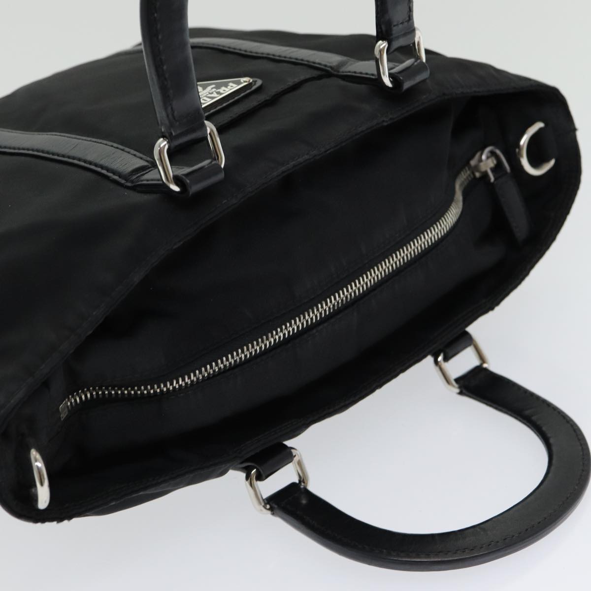 PRADA Hand Bag Nylon Black