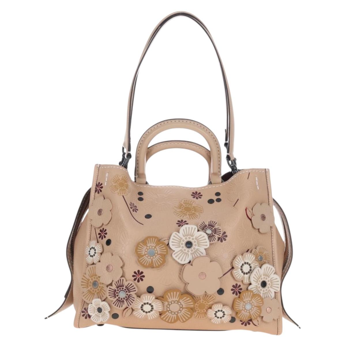 Coach Rogue 31 Hand Bag Leather Beige