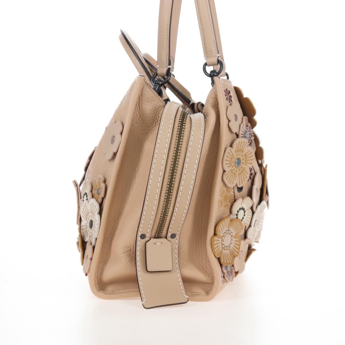 Coach Rogue 31 Hand Bag Leather Beige