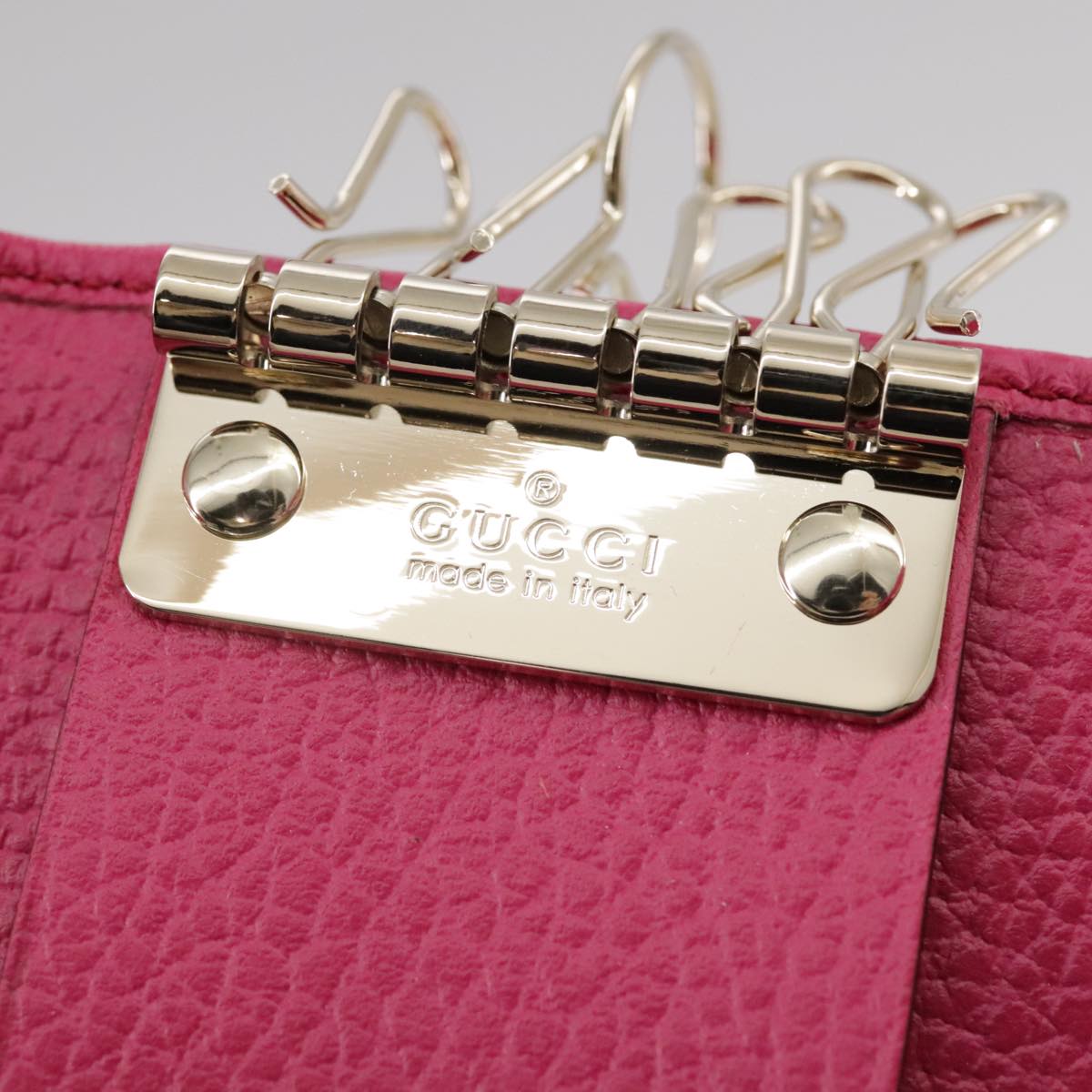 GUCCI Swing Key Case Leather Pink 354499