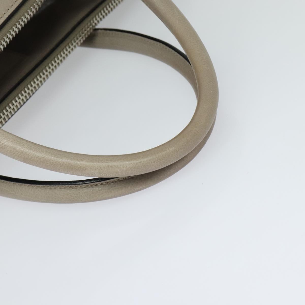 PRADA Hand Bag Leather 2way Beige Silver