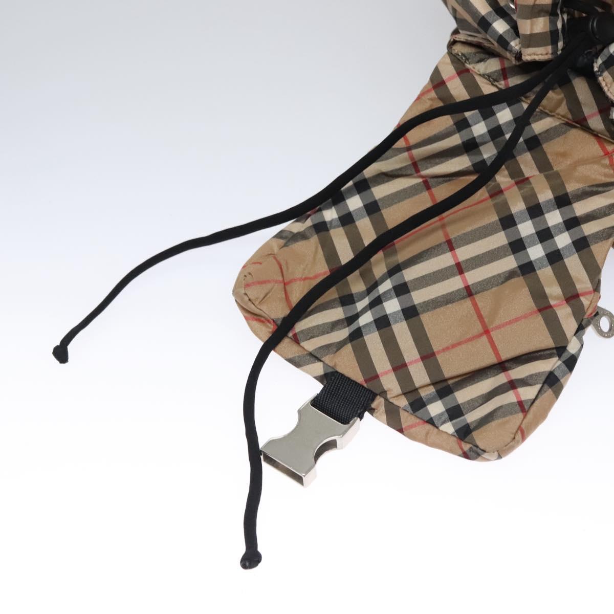 BURBERRY Nova Check Blue Label Backpack Nylon Beige Silver