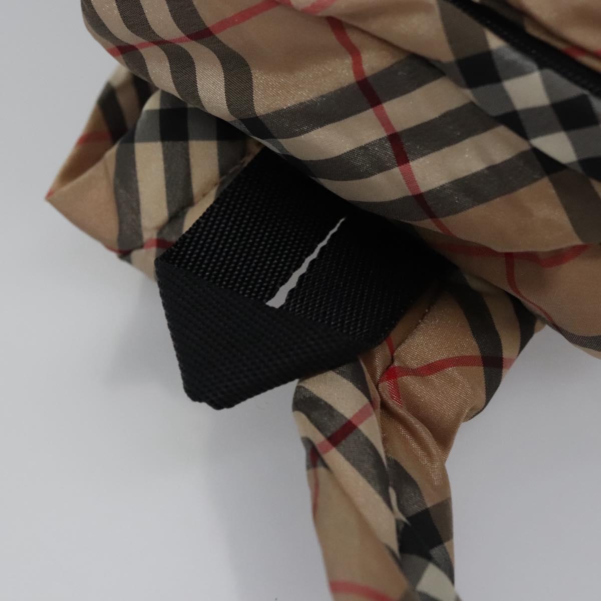 BURBERRY Nova Check Blue Label Backpack Nylon Beige Silver