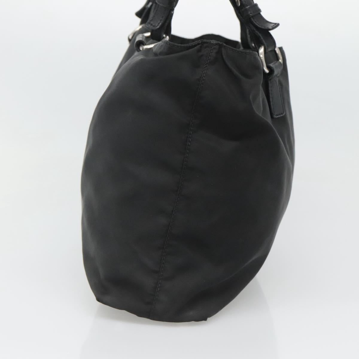 PRADA Tote Bag Nylon Black Silver