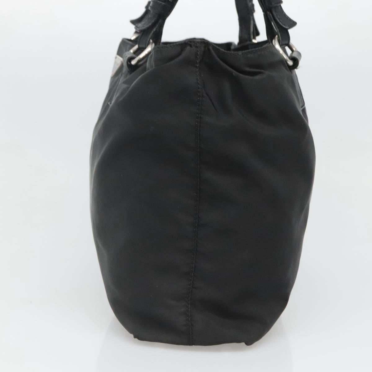 PRADA Tote Bag Nylon Black Silver
