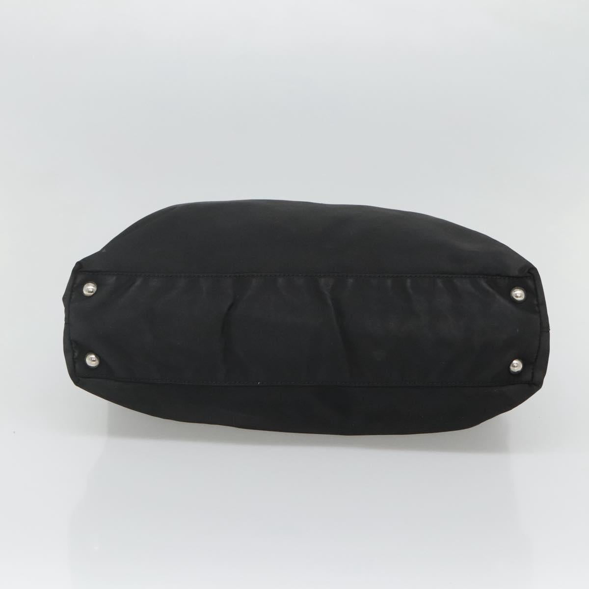 PRADA Tote Bag Nylon Black Silver