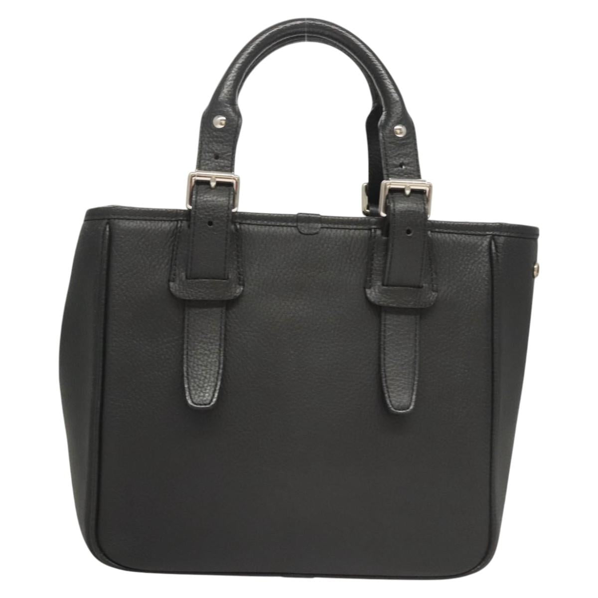 BURBERRY Hand Bag Leather Black Silver