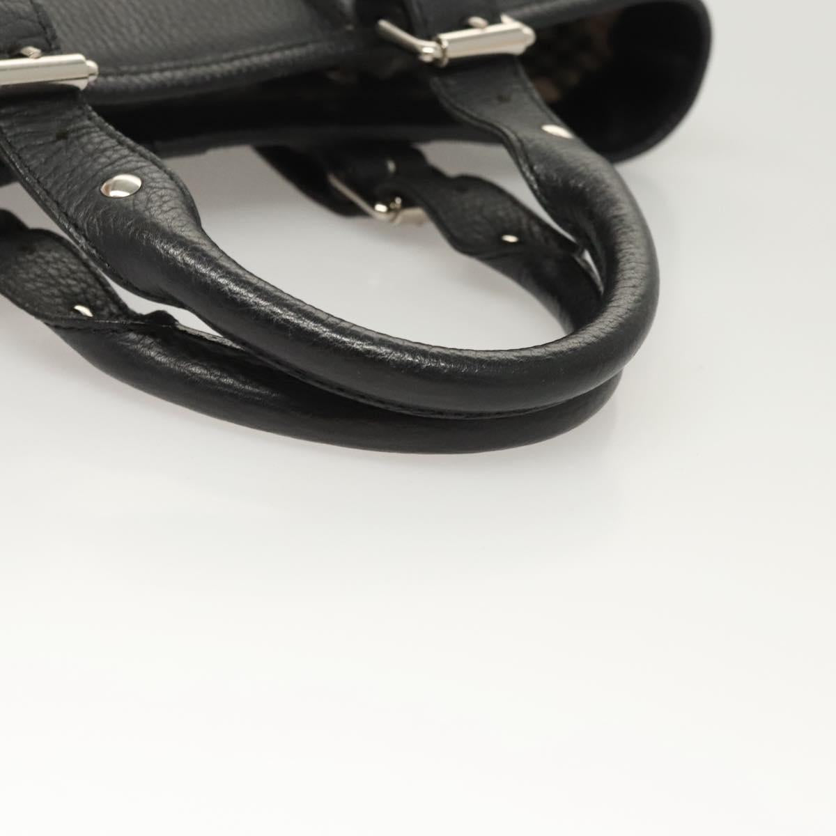 BURBERRY Hand Bag Leather Black Silver