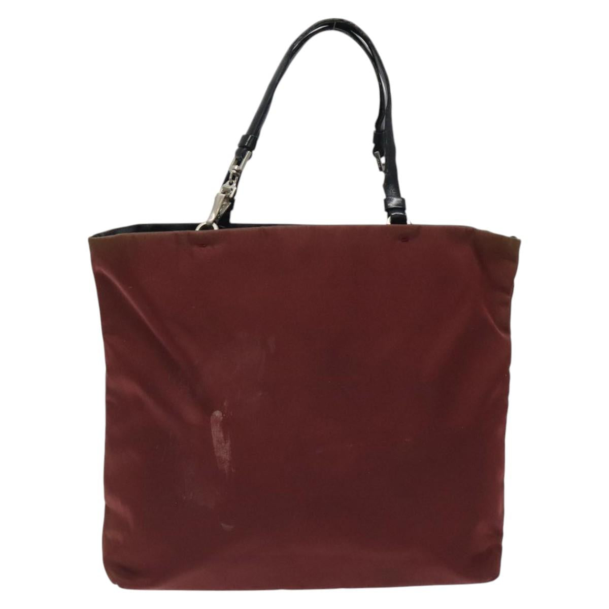 PRADA Hand Bag Nylon Red