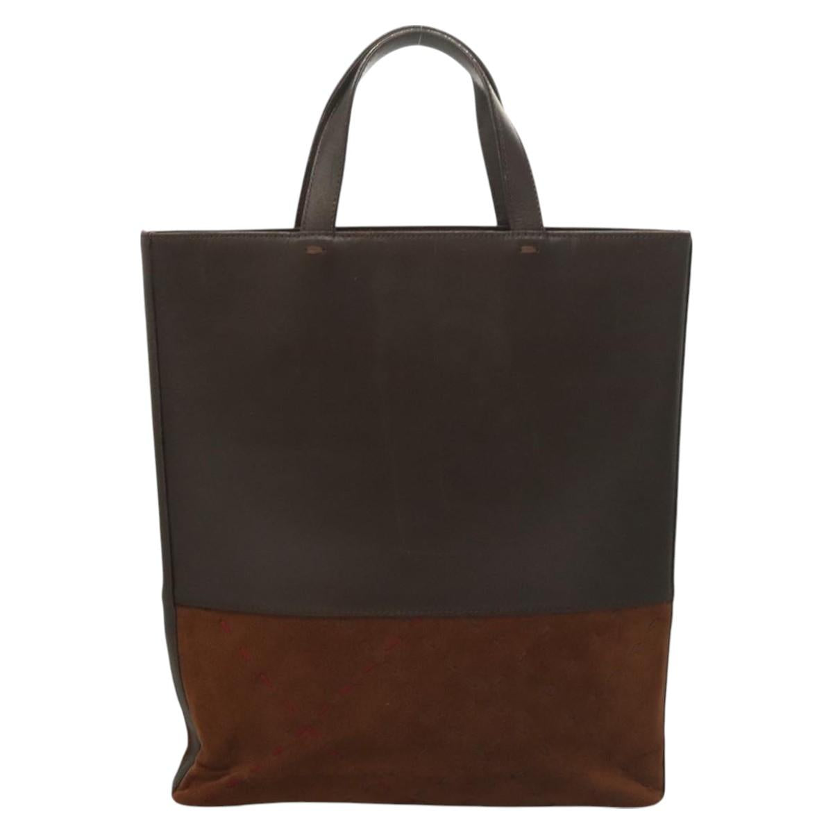 BURBERRY Hand Bag Leather Dark Brown