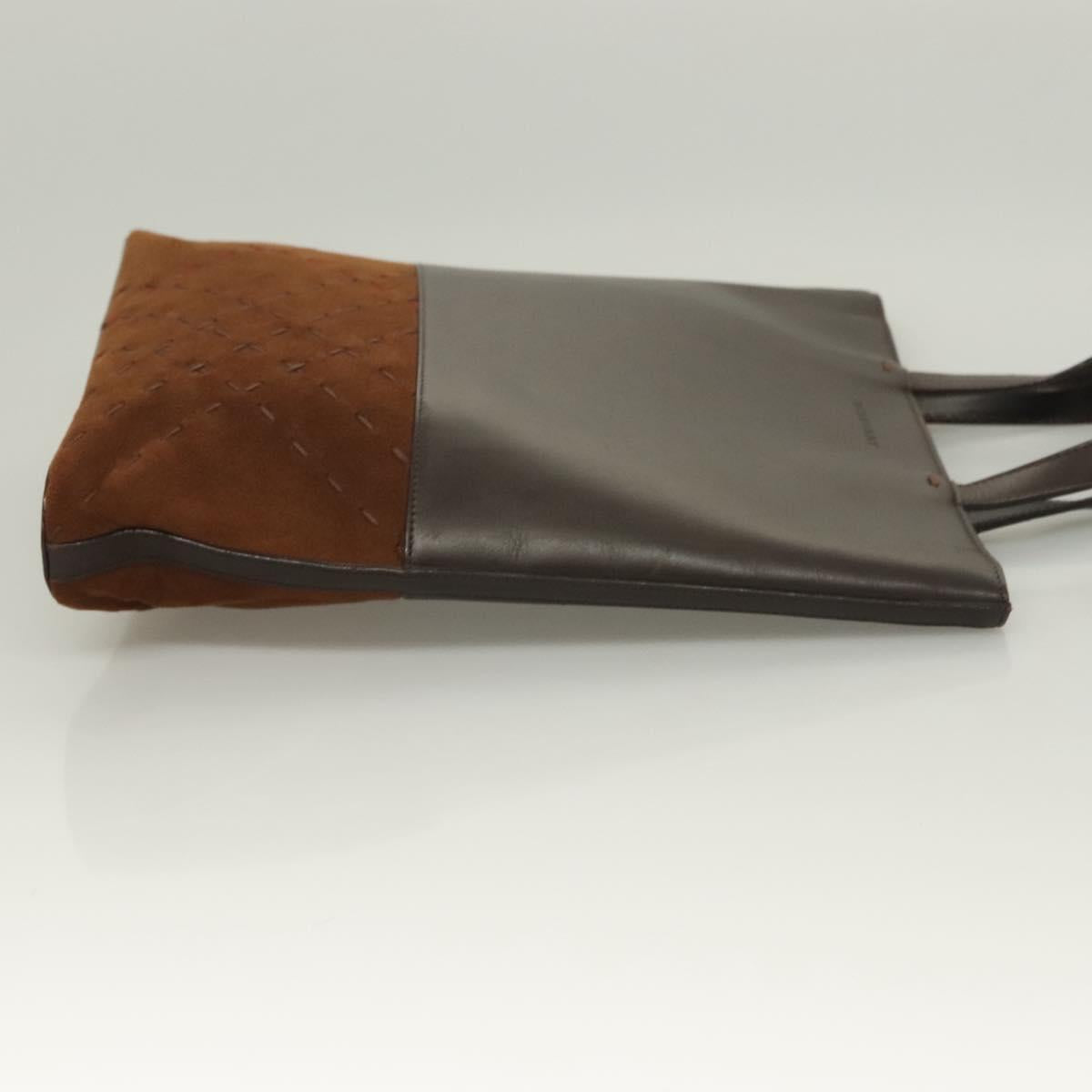 BURBERRY Hand Bag Leather Dark Brown