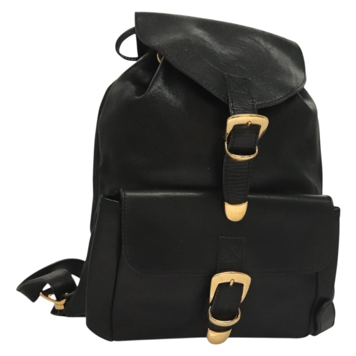 Gianni Versace Backpack Leather Black Gold