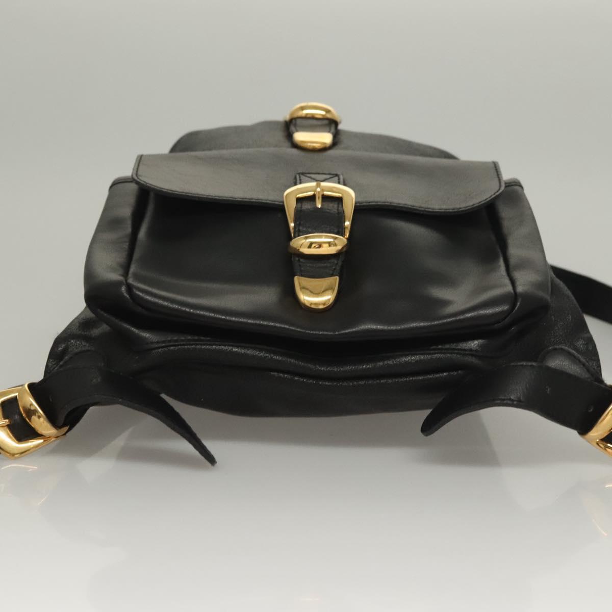 Gianni Versace Backpack Leather Black Gold