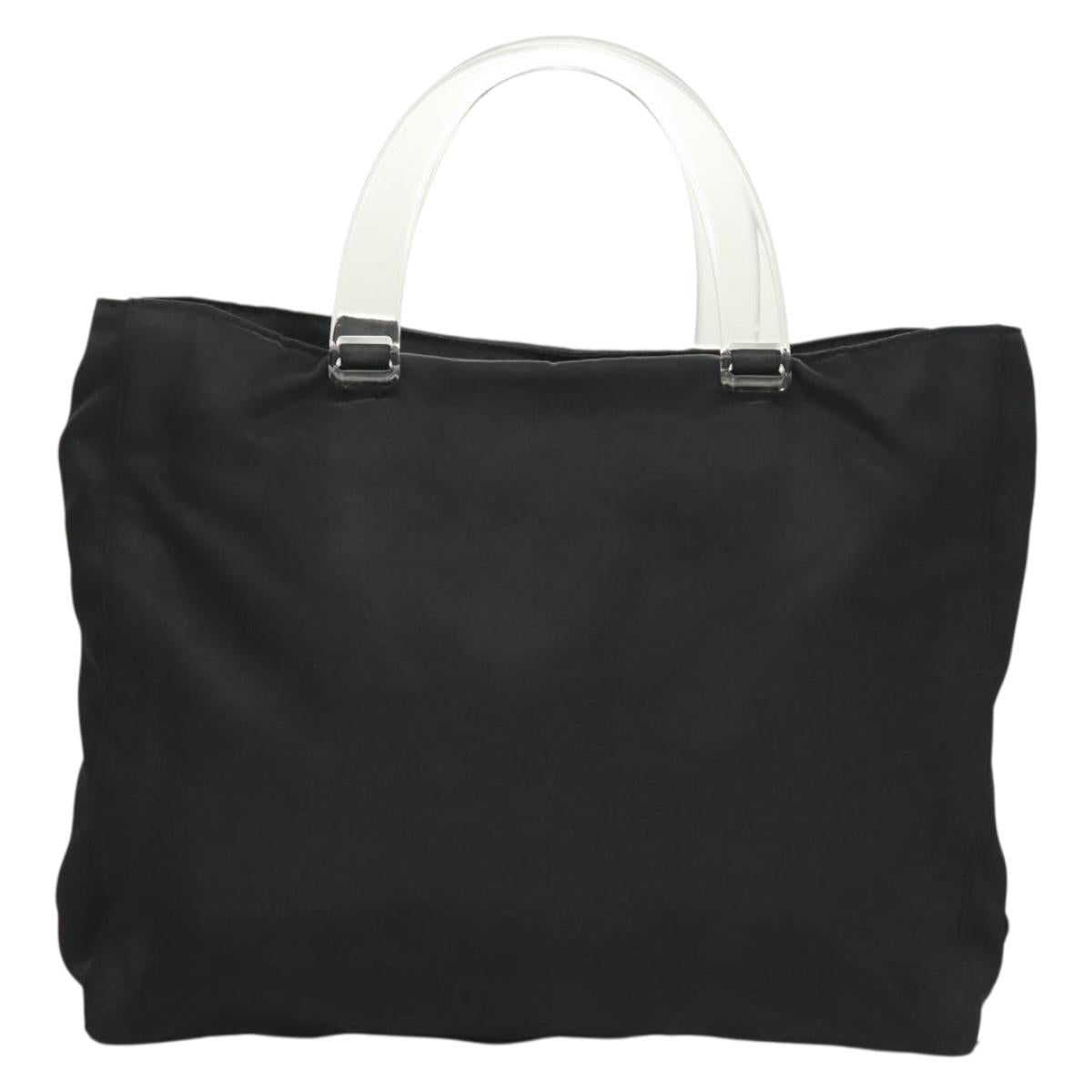 PRADA Hand Bag Nylon Black Clear