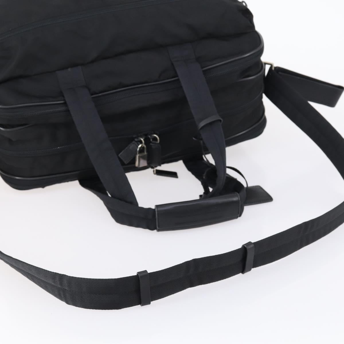 PRADA Boston Bag Nylon 2way Black Silver