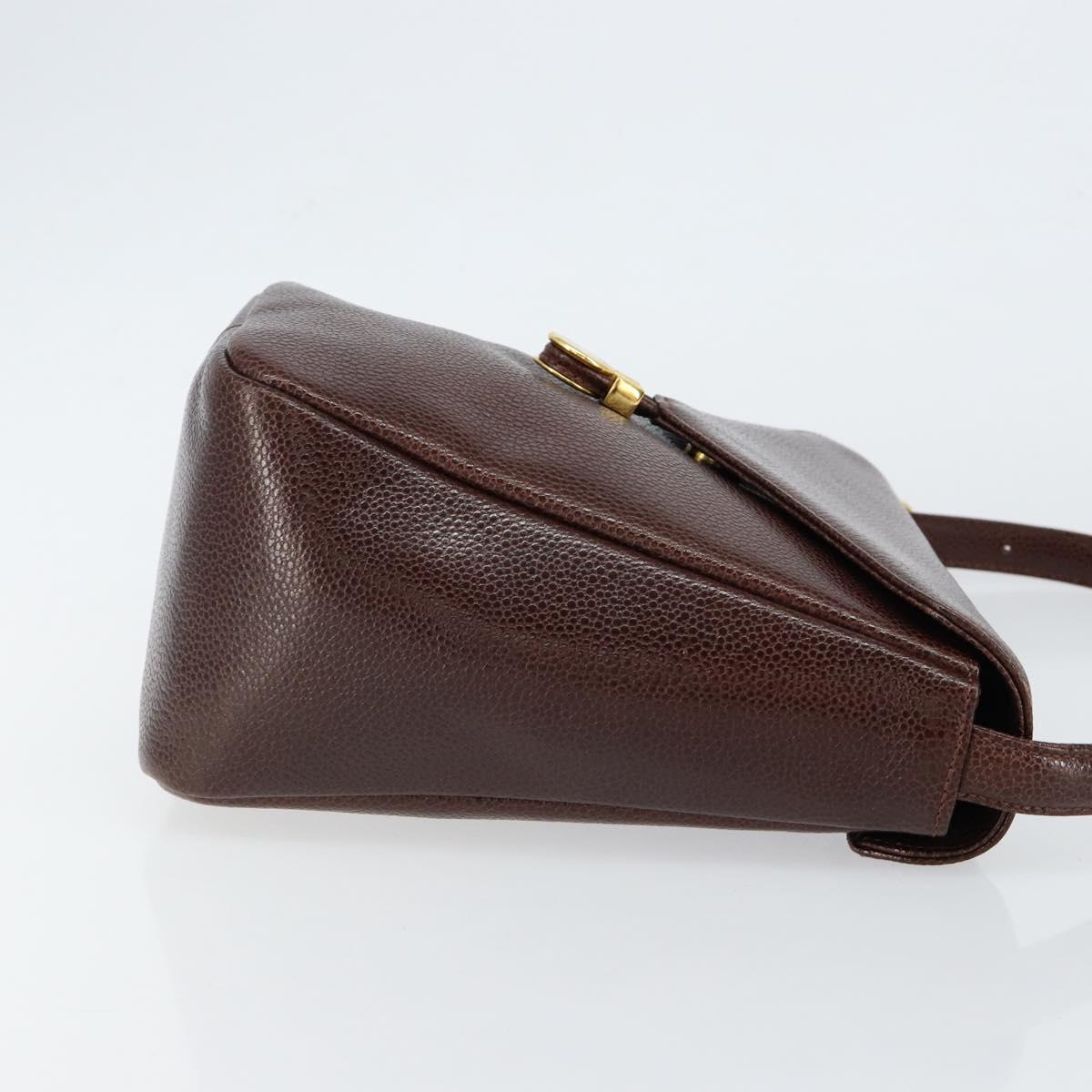 GIVENCHY Shoulder Bag Leather embossed Dark Brown Gold