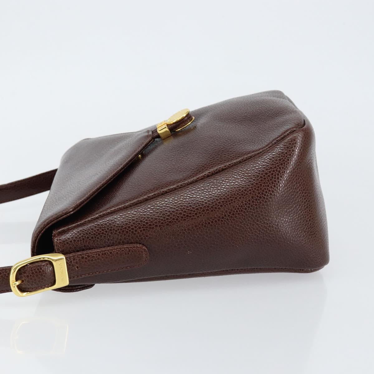 GIVENCHY Shoulder Bag Leather embossed Dark Brown Gold
