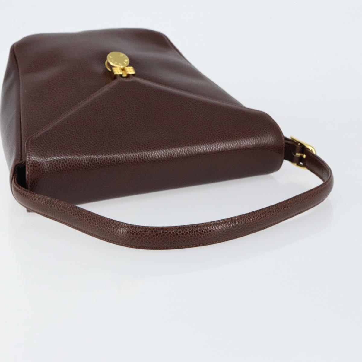 GIVENCHY Shoulder Bag Leather embossed Dark Brown Gold
