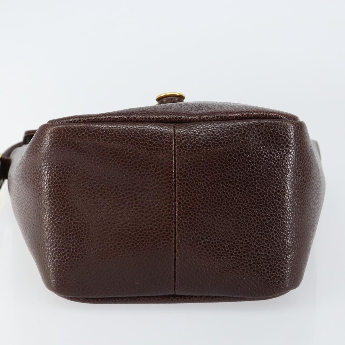 GIVENCHY Shoulder Bag Leather embossed Dark Brown Gold