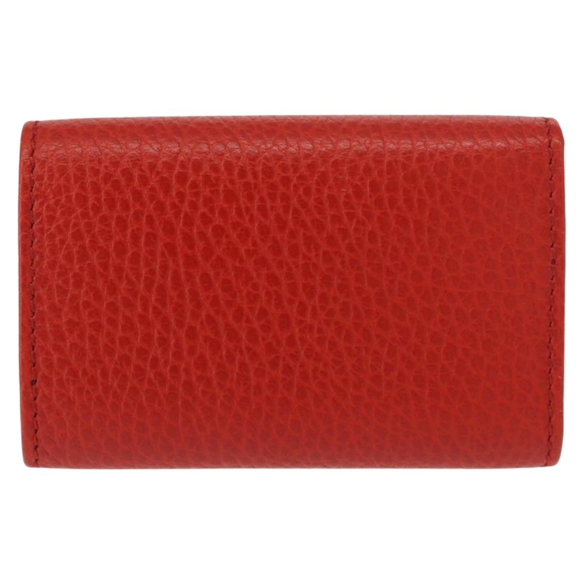 GUCCI Swing Key Case Leather Red 354499