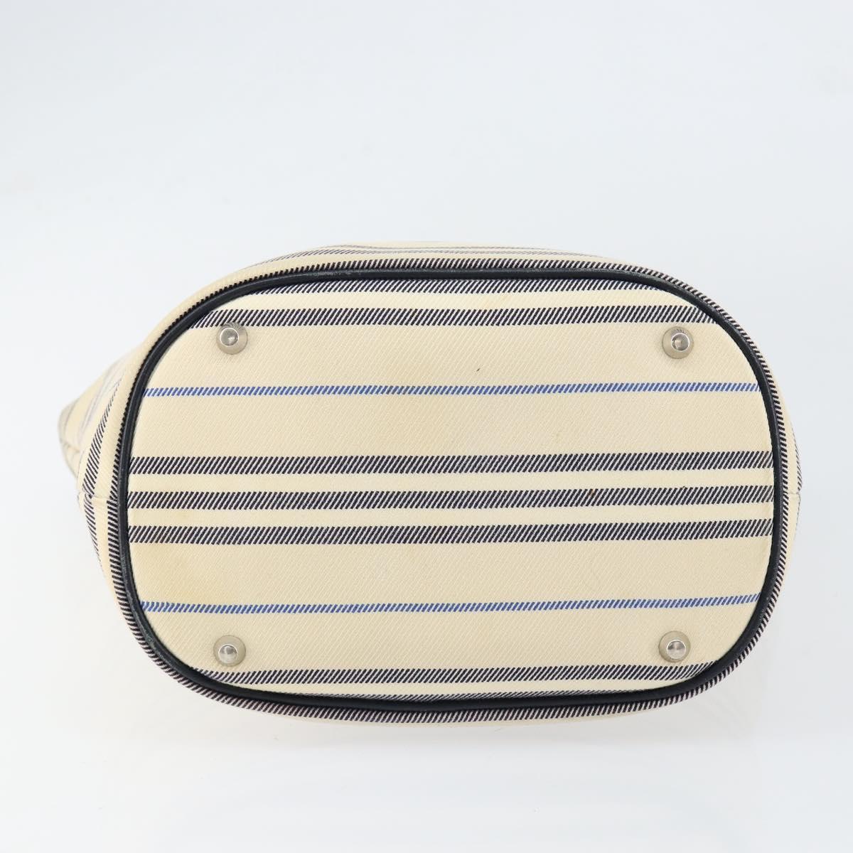 BURBERRY Tote Bag Canvas Ivory Silver