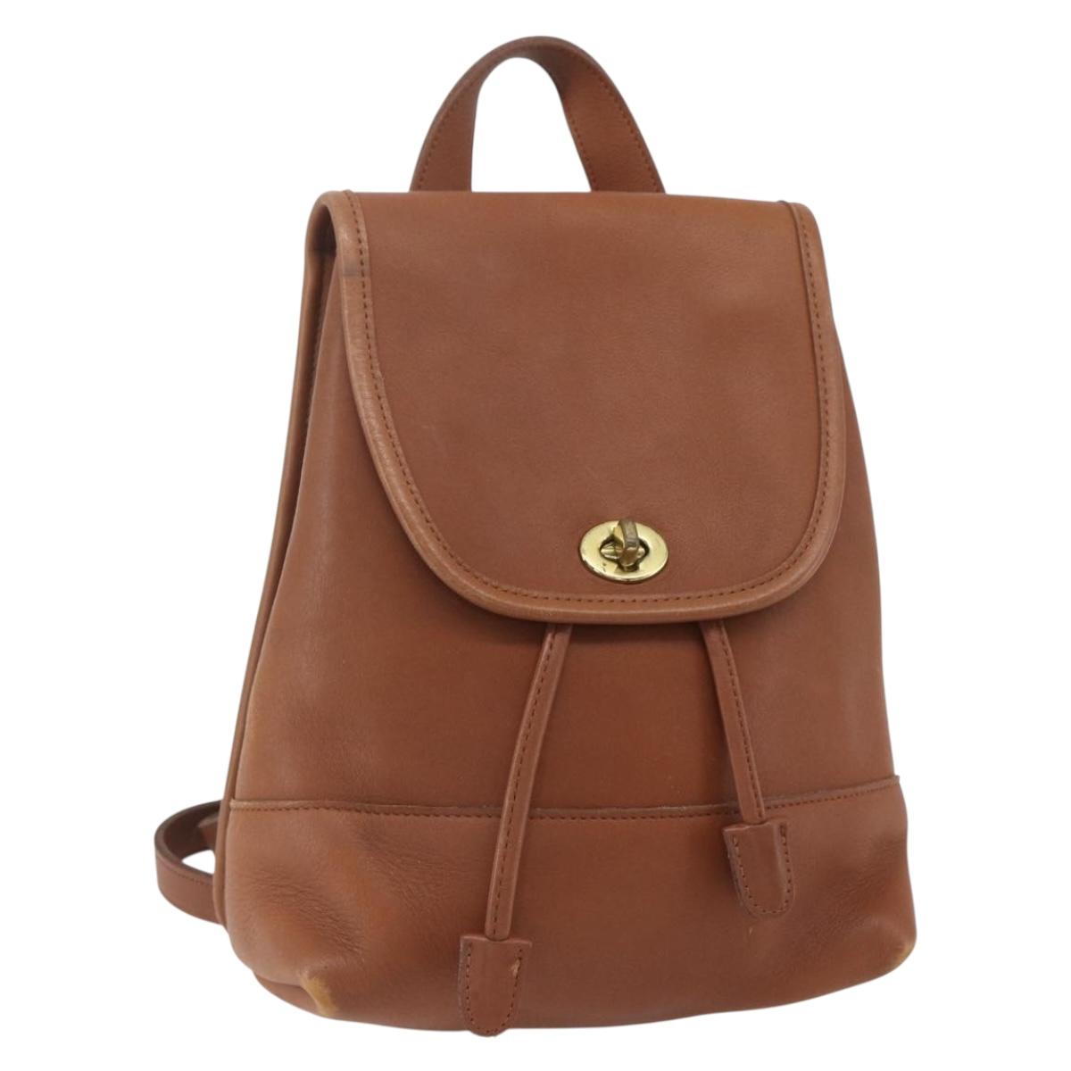 Coach Backpack Leather Brown Gold