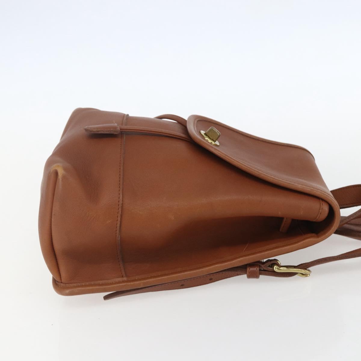 Coach Backpack Leather Brown Gold