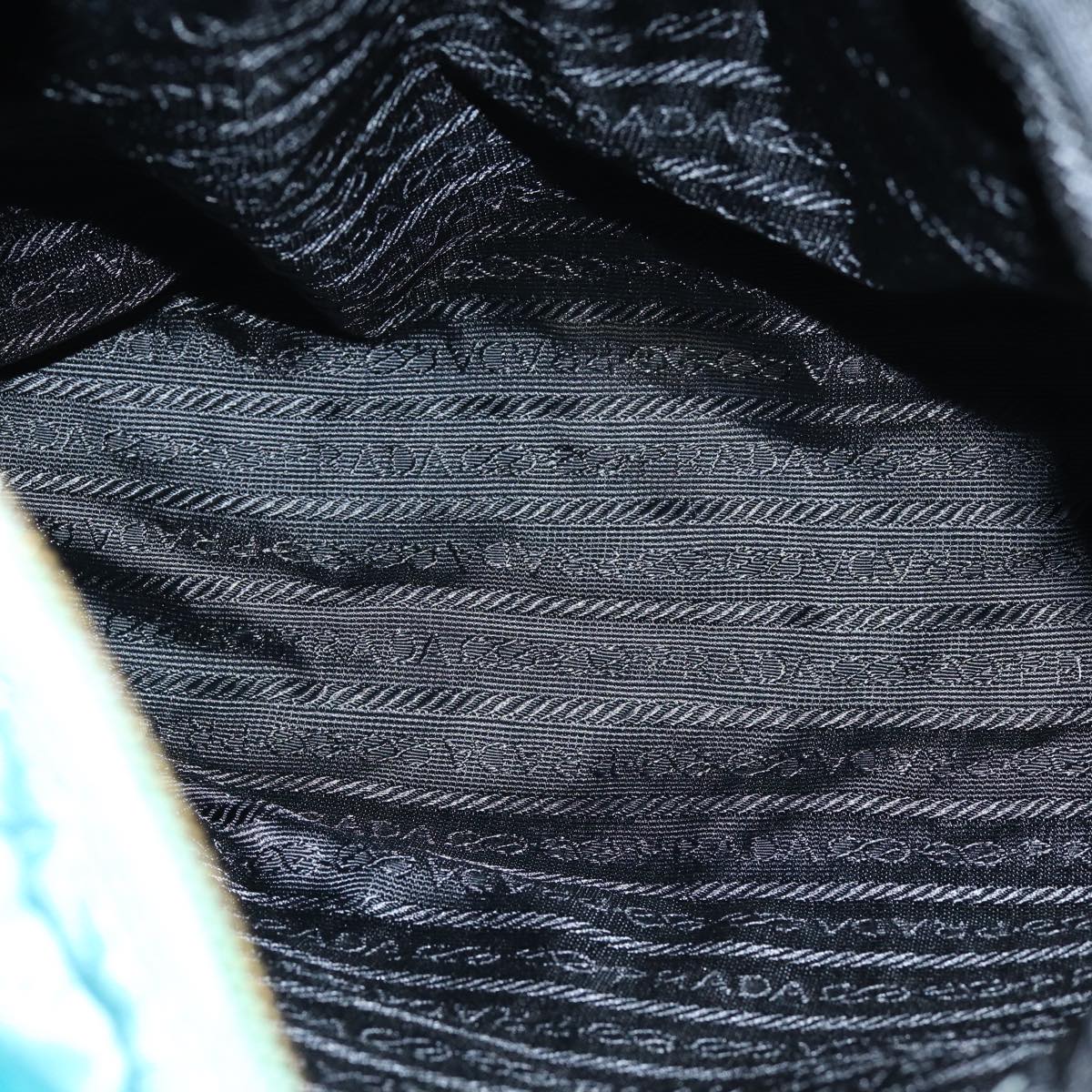 PRADA Chain Shoulder Bag Nylon Blue