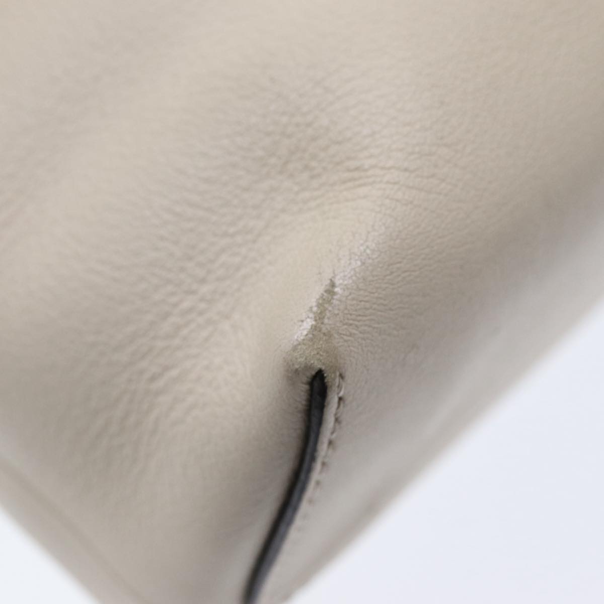 FENDI Hand Bag Leather Beige