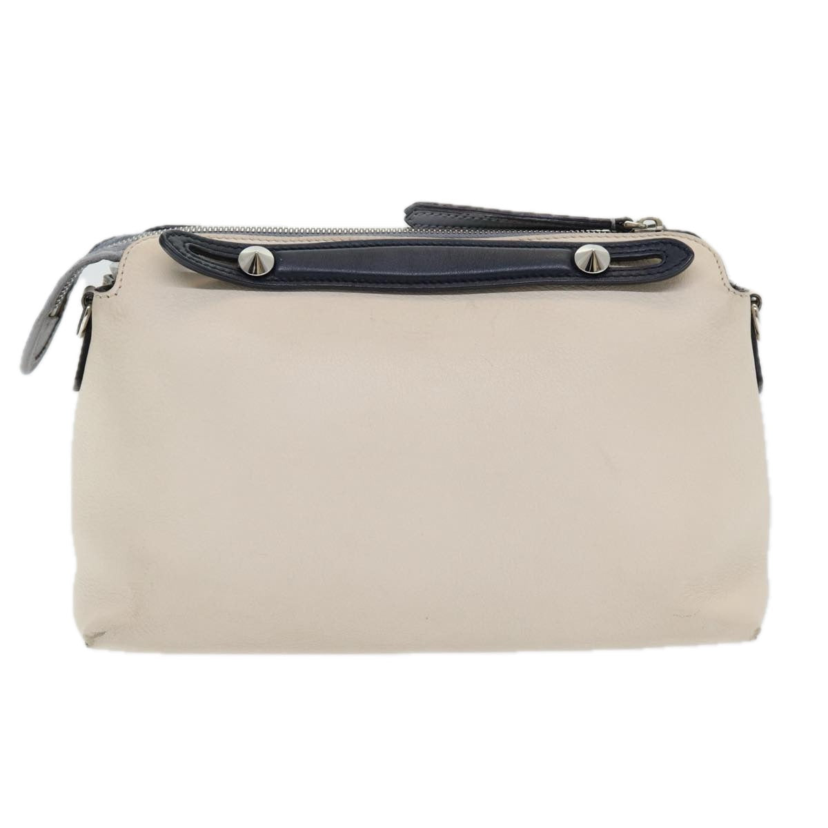 FENDI Hand Bag Leather Beige