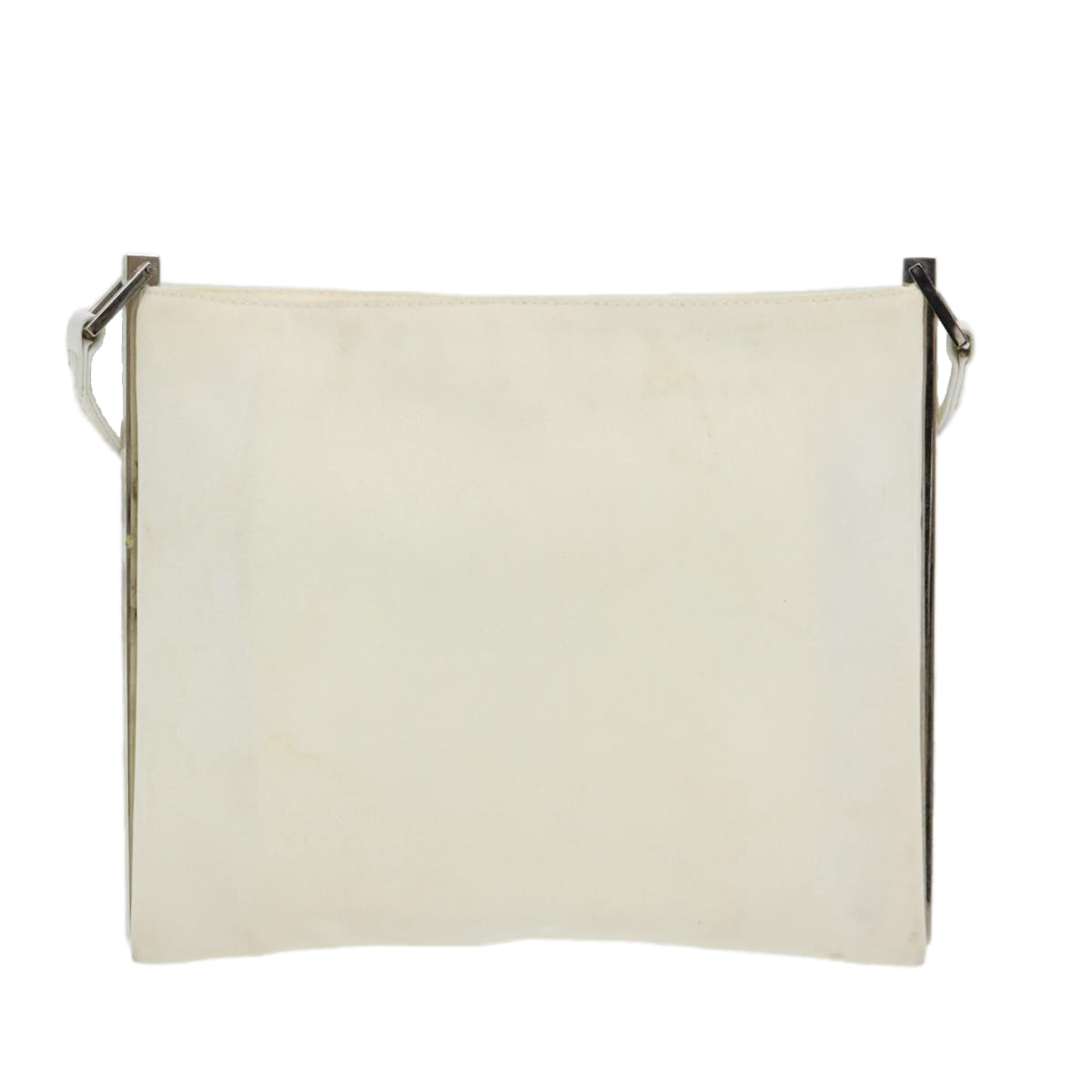 FENDI Shoulder Bag Nylon White Silver