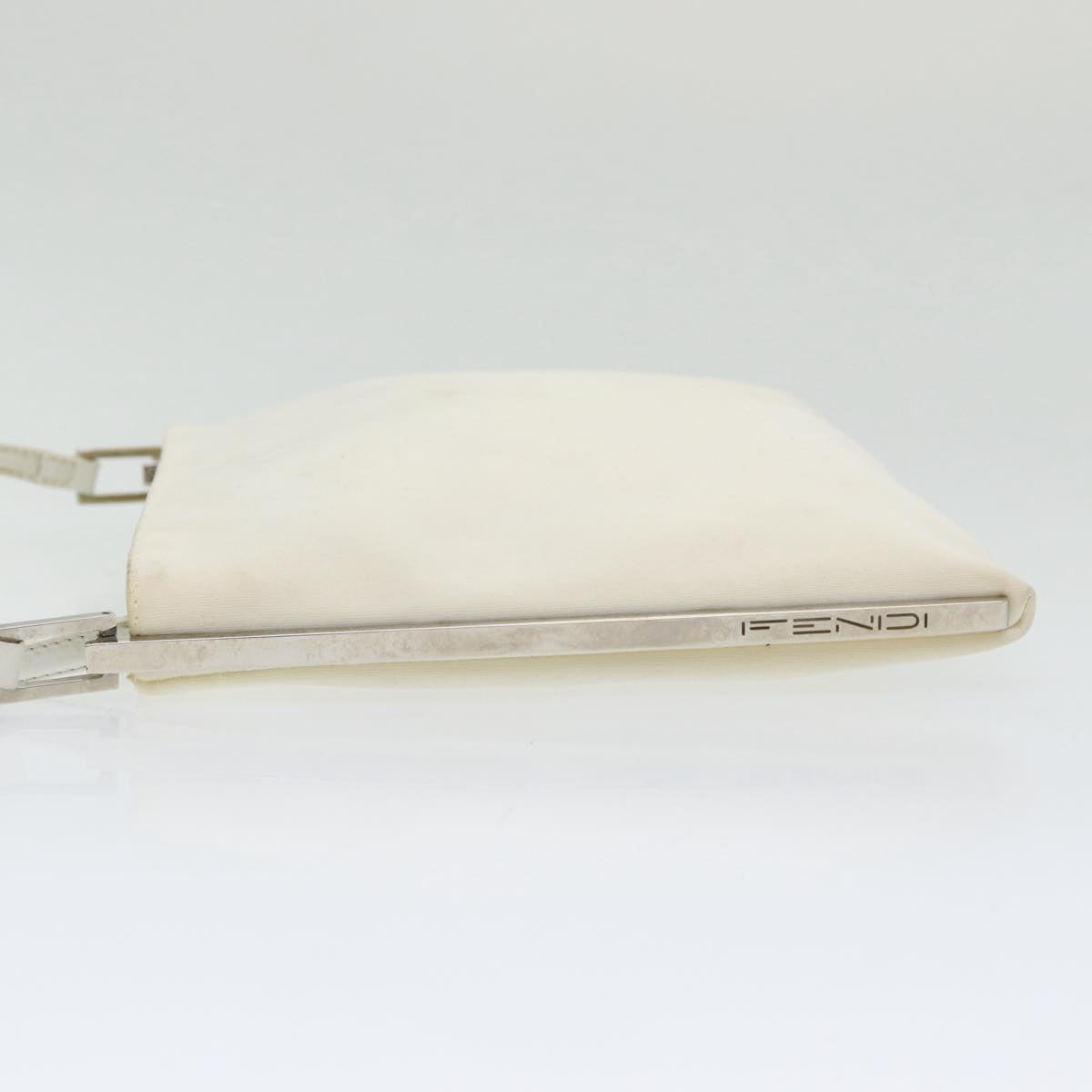 FENDI Shoulder Bag Nylon White Silver