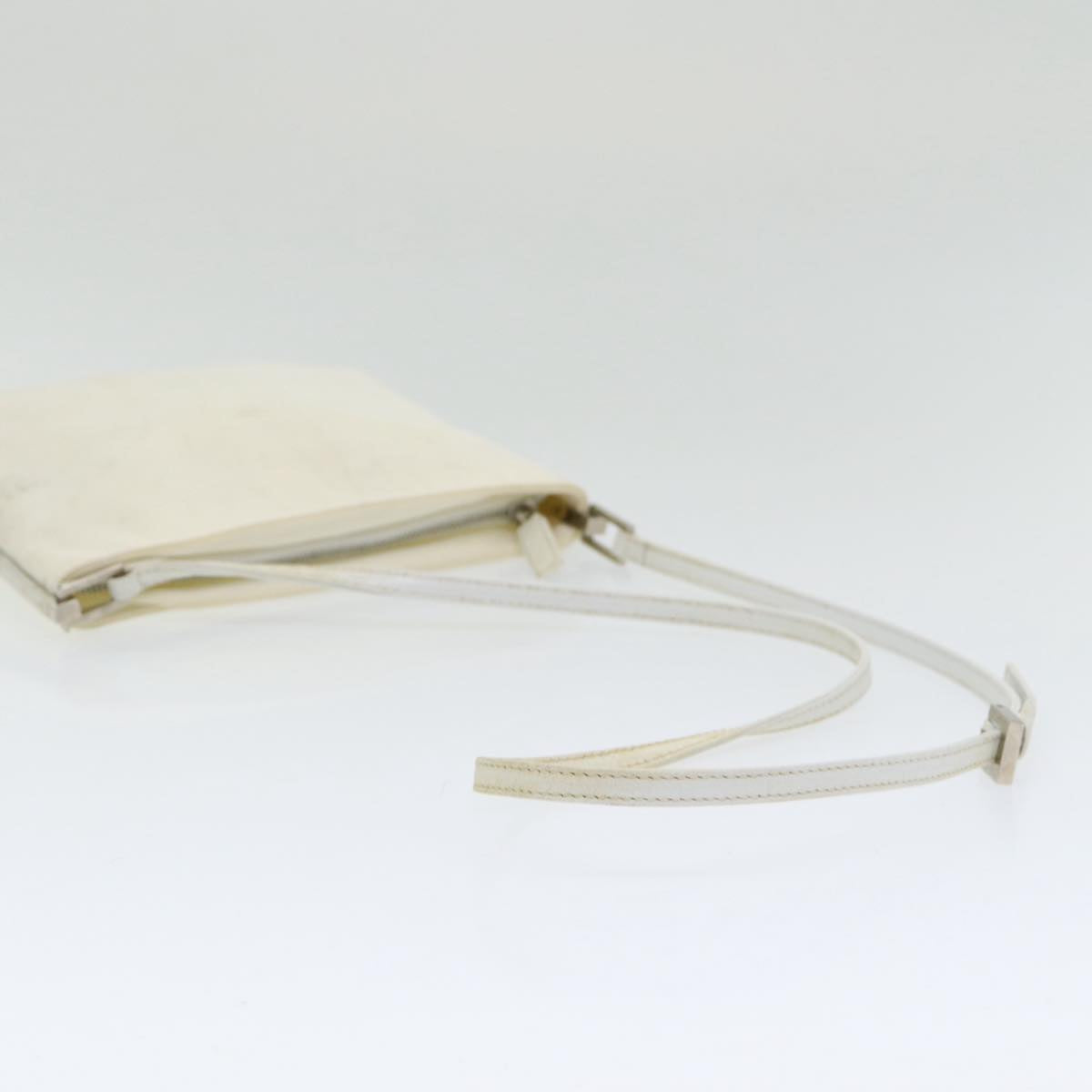 FENDI Shoulder Bag Nylon White Silver