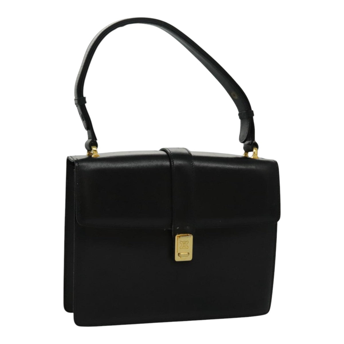 CELINE Shoulder Bag Leather Black Gold