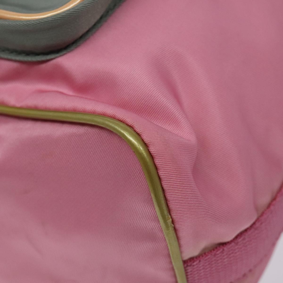 PRADA Hand Bag Nylon Pink Silver