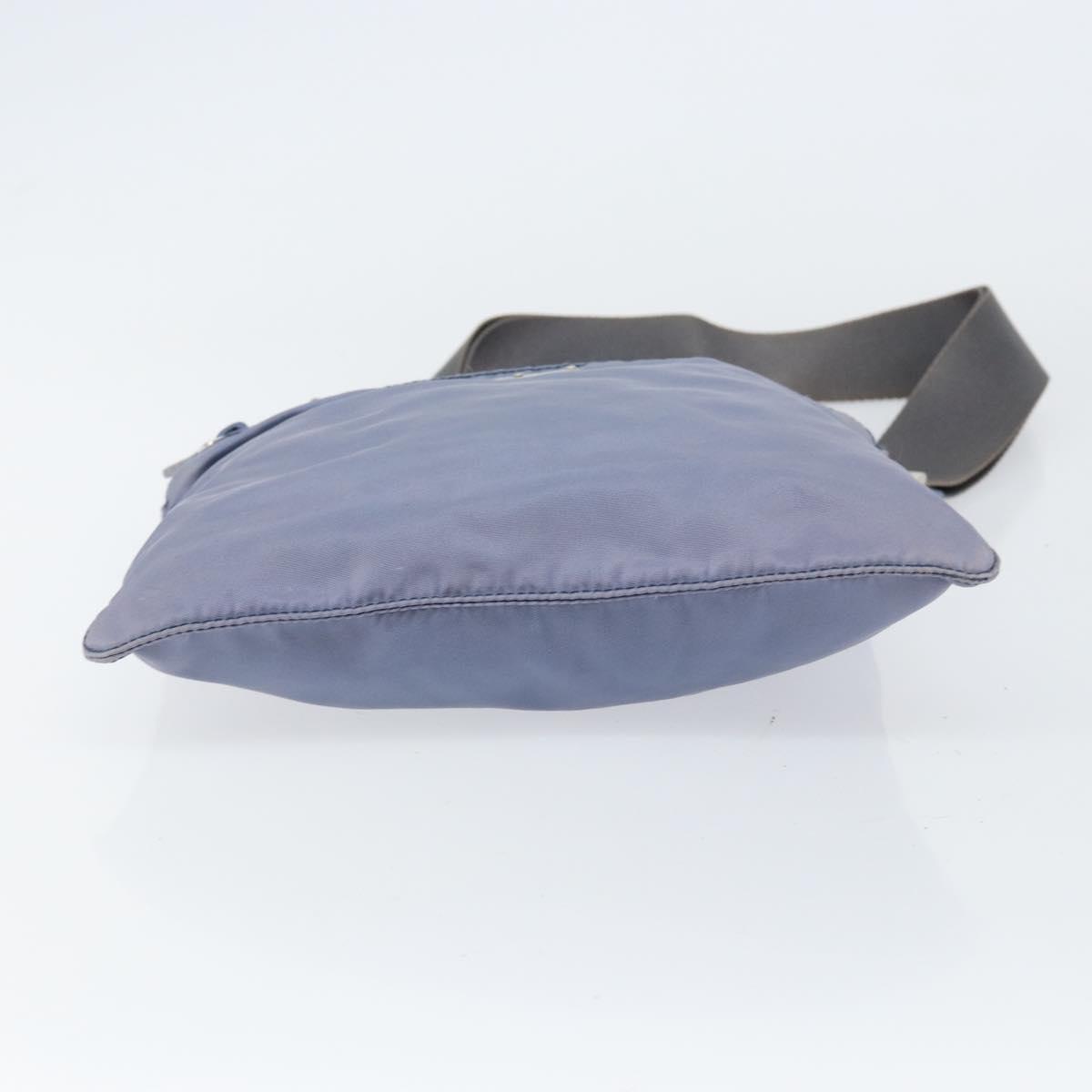 PRADA Shoulder Bag Nylon Light Blue Silver