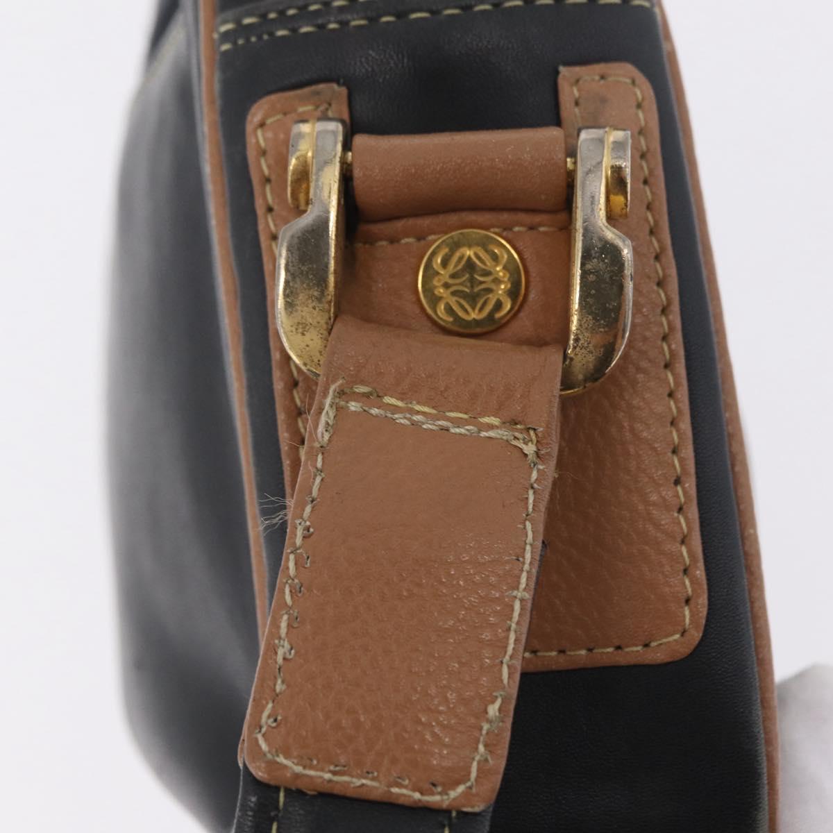 LOEWE Shoulder Bag Leather Black Gold
