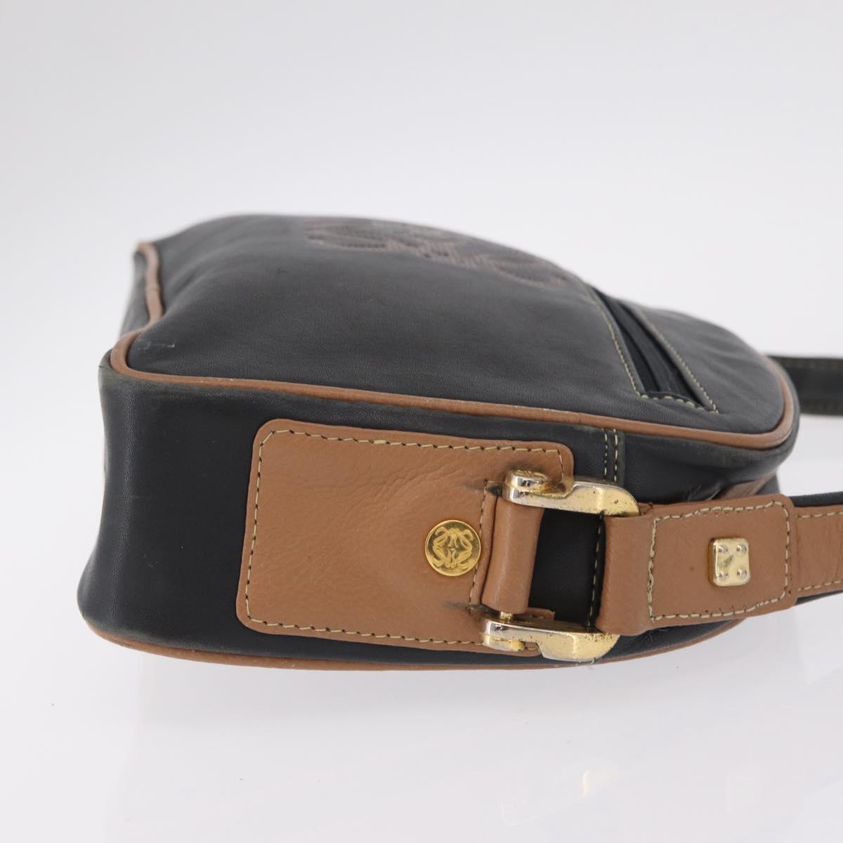 LOEWE Shoulder Bag Leather Black Gold