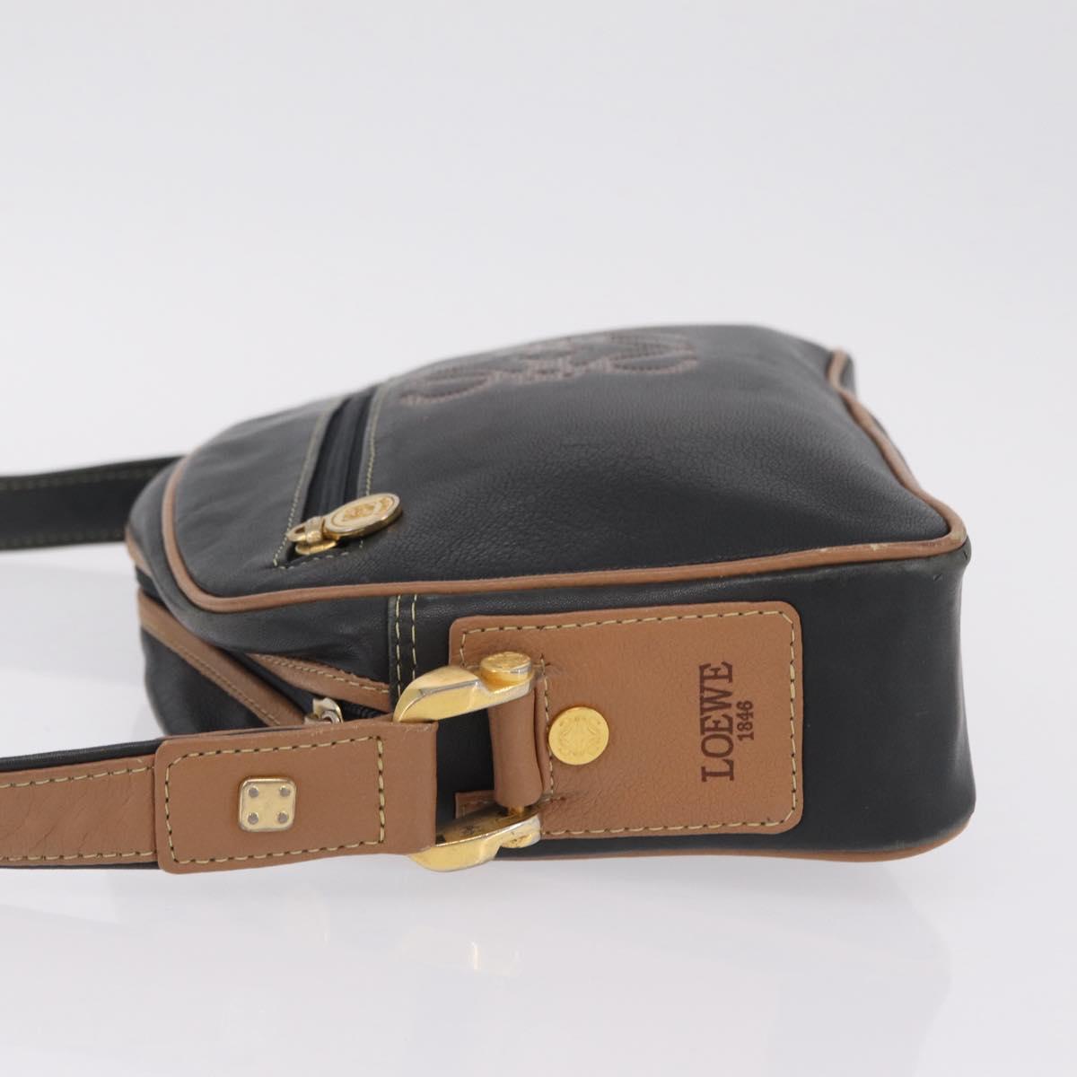 LOEWE Shoulder Bag Leather Black Gold