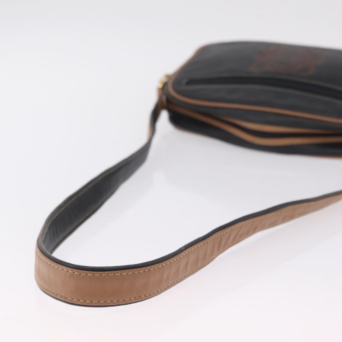 LOEWE Shoulder Bag Leather Black Gold