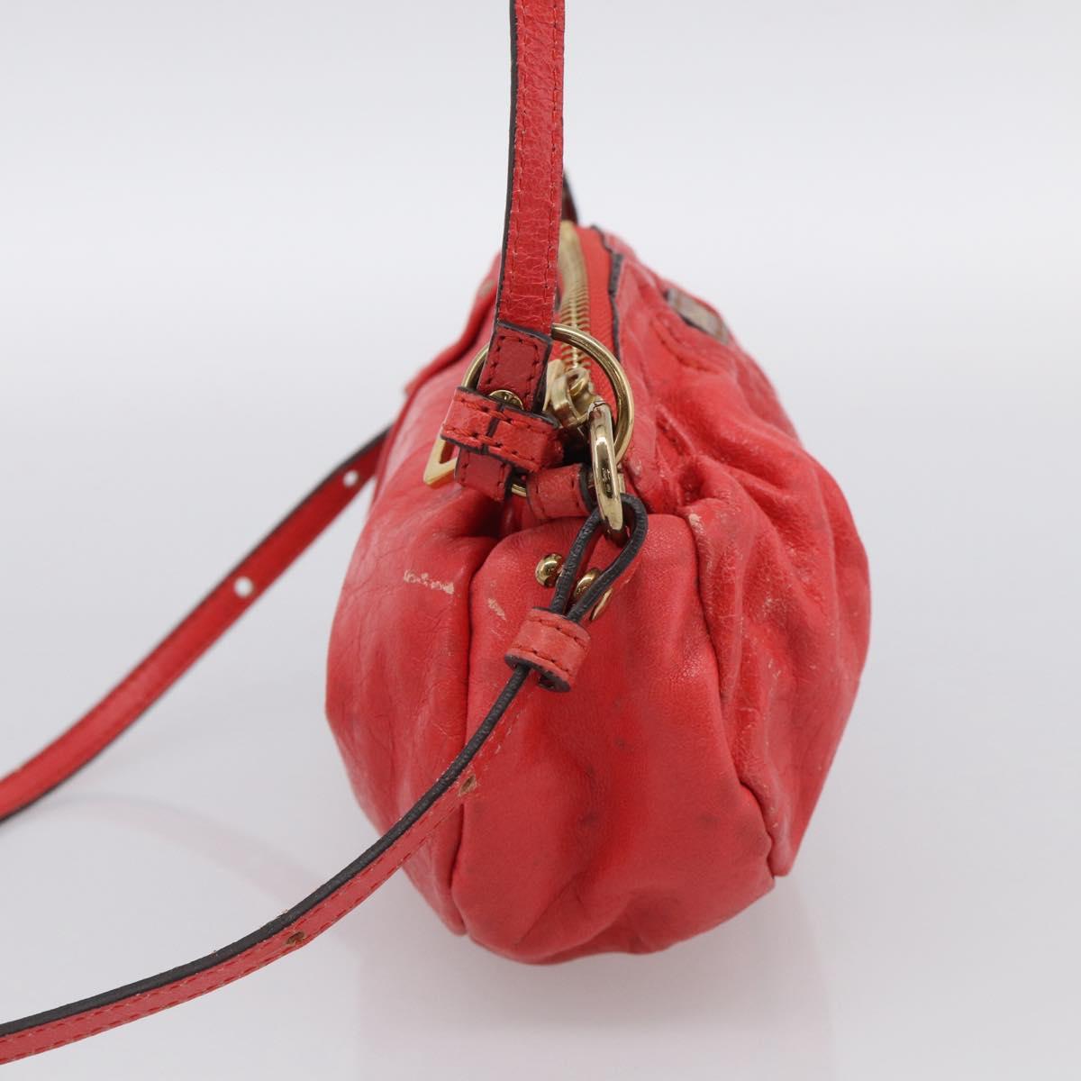 Chloe Shoulder Bag Leather 2way Red Gold