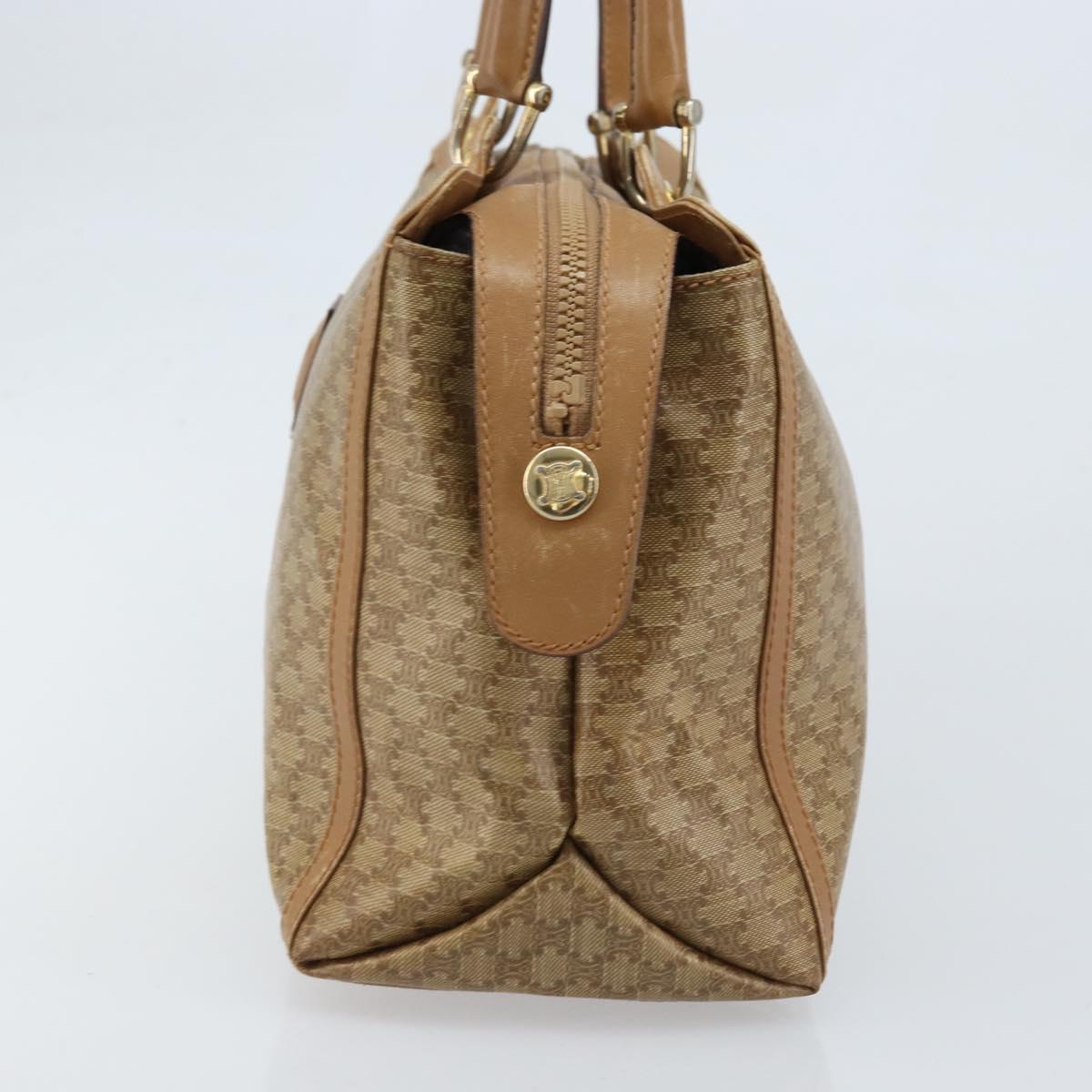 CELINE Macadam Canvas Hand Bag PVC Beige Gold