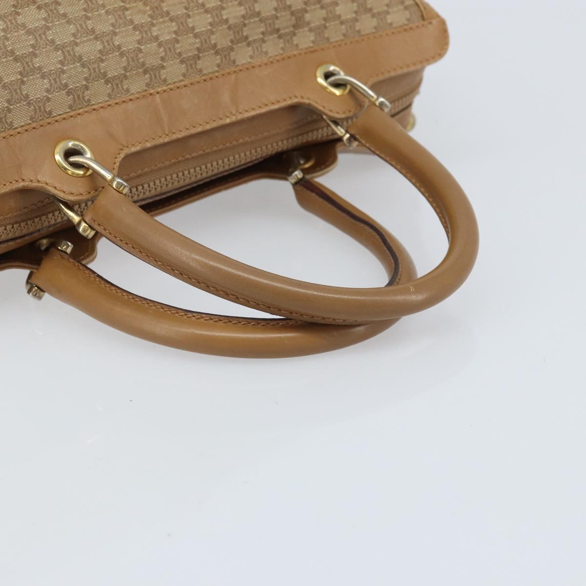 CELINE Macadam Canvas Hand Bag PVC Beige Gold