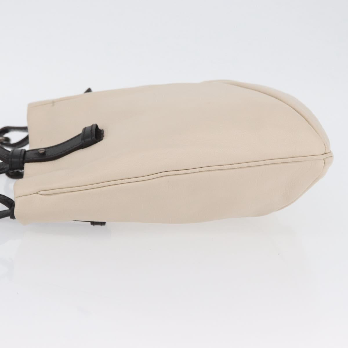 SAINT LAURENT Hand Bag Leather Ivory Silver