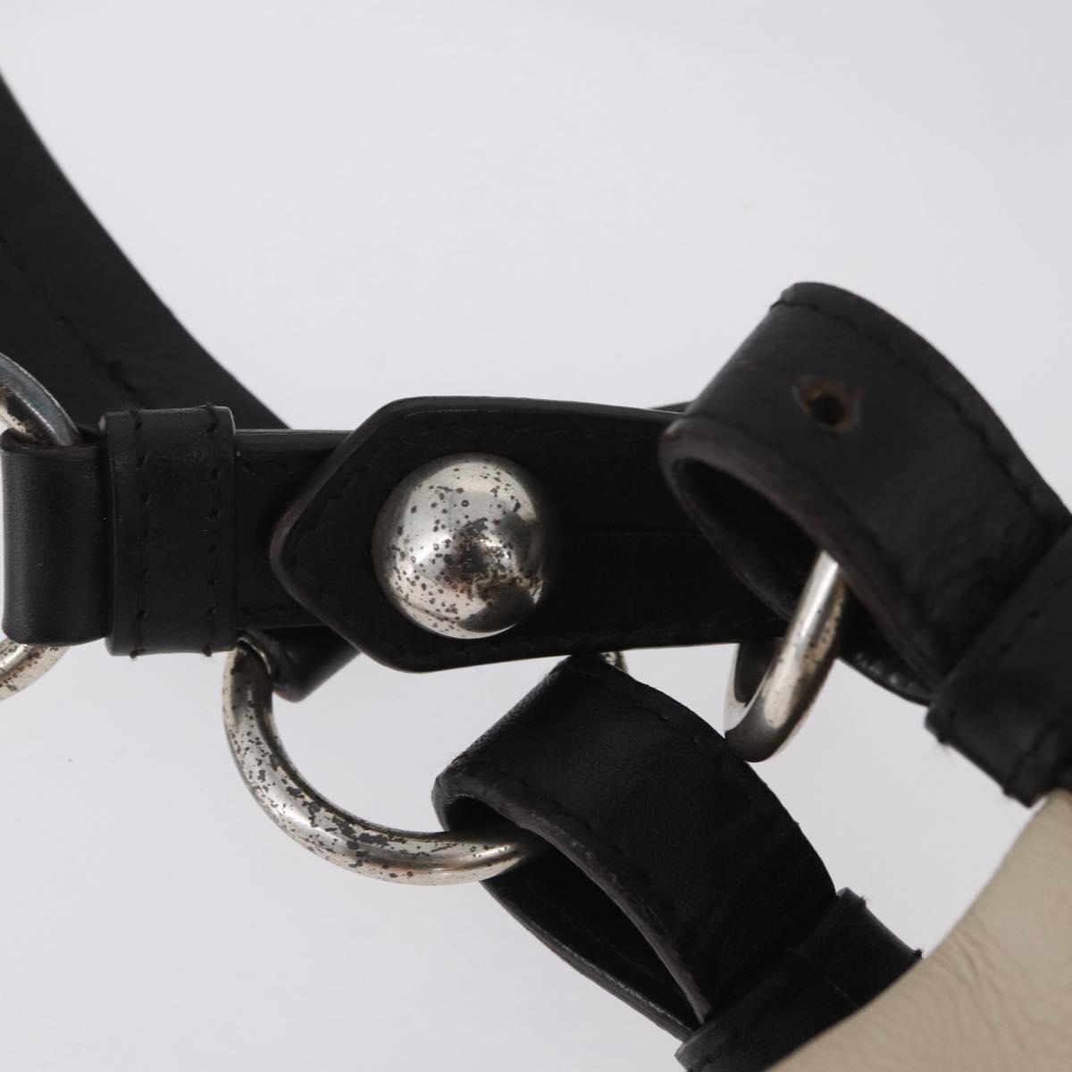 SAINT LAURENT Hand Bag Leather Ivory Silver