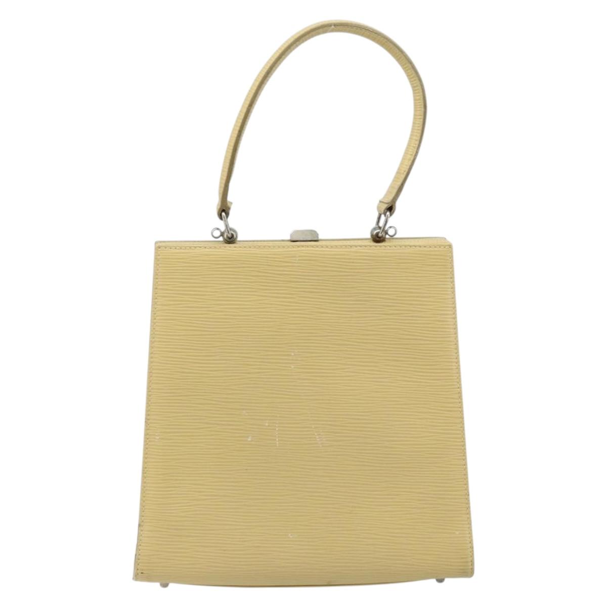 FENDI Hand Bag Leather Ivory Silver