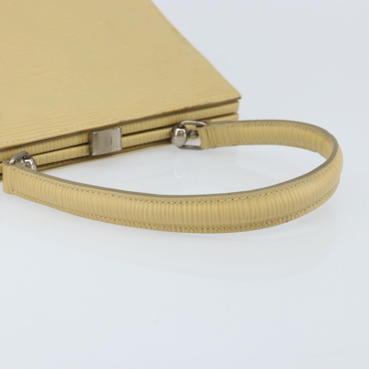 FENDI Hand Bag Leather Ivory Silver