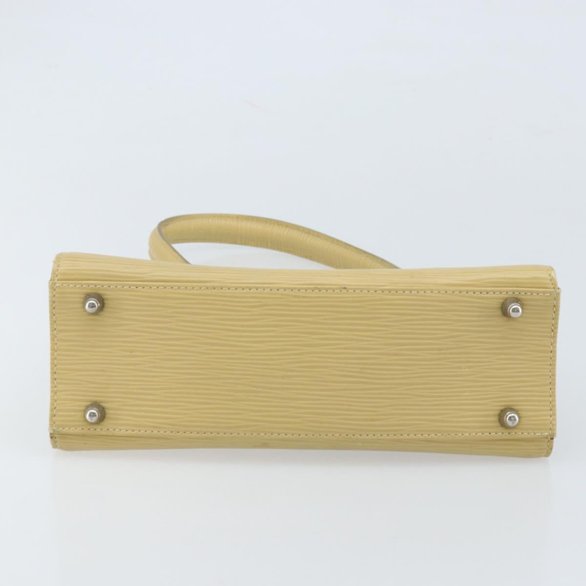 FENDI Hand Bag Leather Ivory Silver