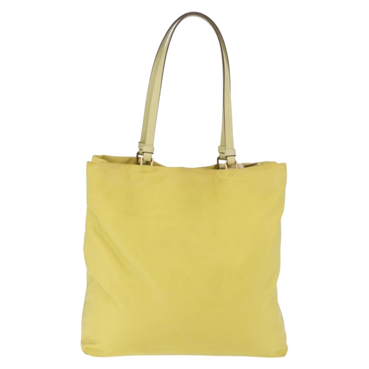 PRADA Tote Bag Nylon Yellow Gold