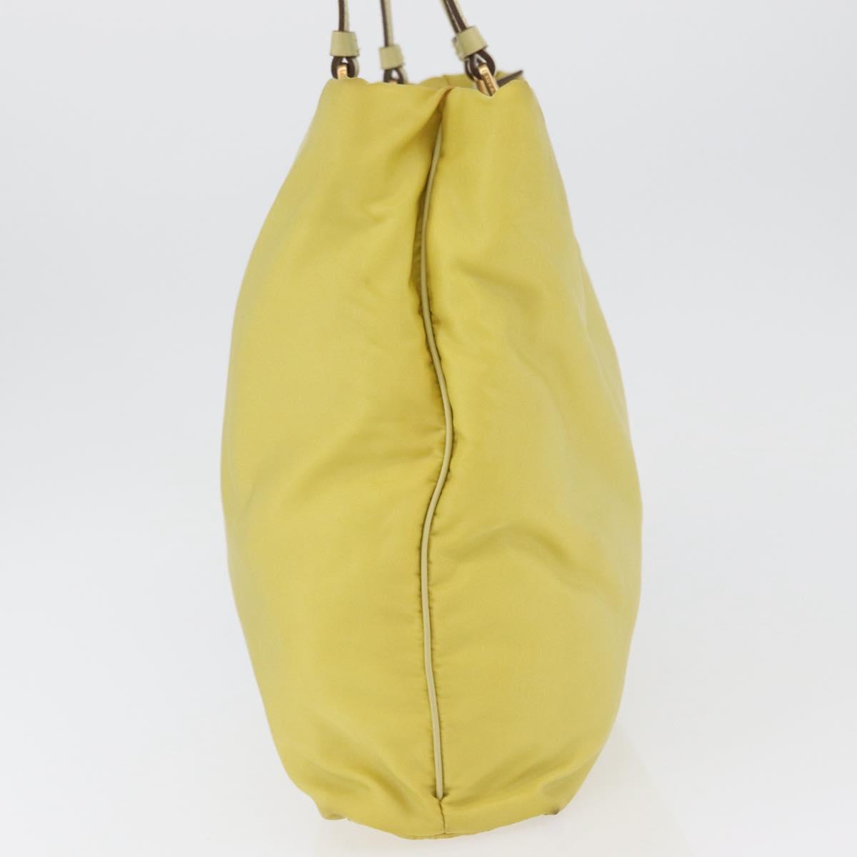 PRADA Tote Bag Nylon Yellow Gold